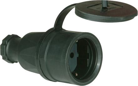 Produktbild PCE Schutzkontaktkupplung 2p+ IP 44 Vollgummi + Deckel