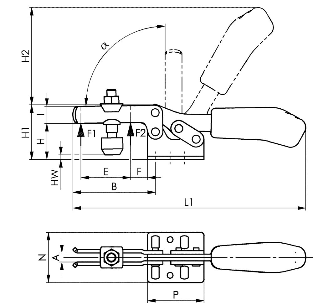 Produktbild Waagerechtspanner 6830NI GR.0 rostfrei AMF bild 3