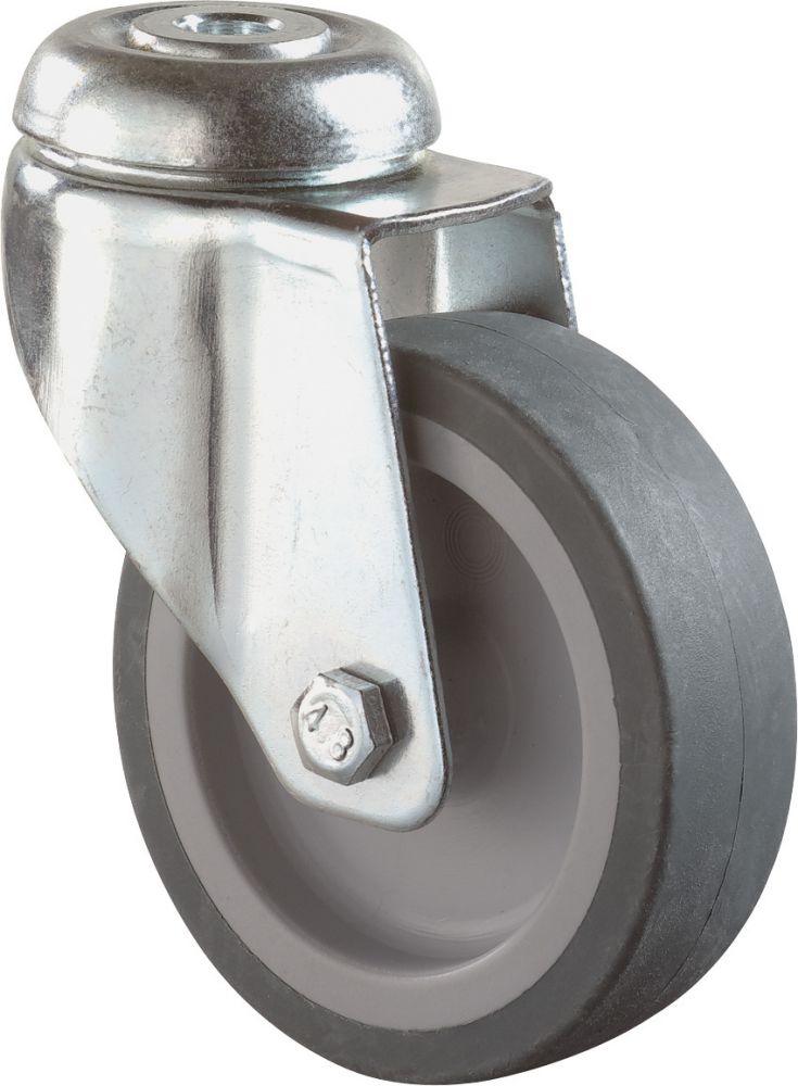 Produktbild BS Rollen Lenkrolle 100 mm LG.G2 Stahlbl verz. Gummirad