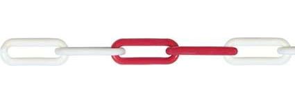 Produktbild Pösamo Kunststoffkette Polypropylen 6mm x 50m rot/weiß nachl.