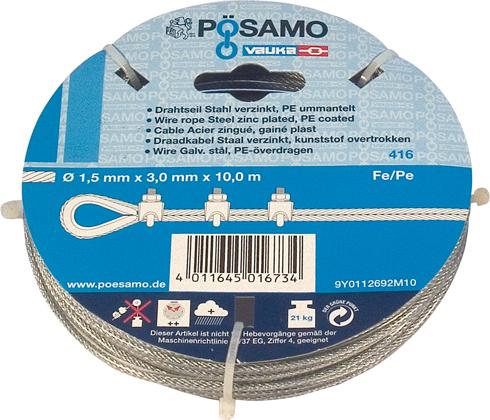Produktbild Pösamo Drahtseil rostfrei 2mm SB-10m