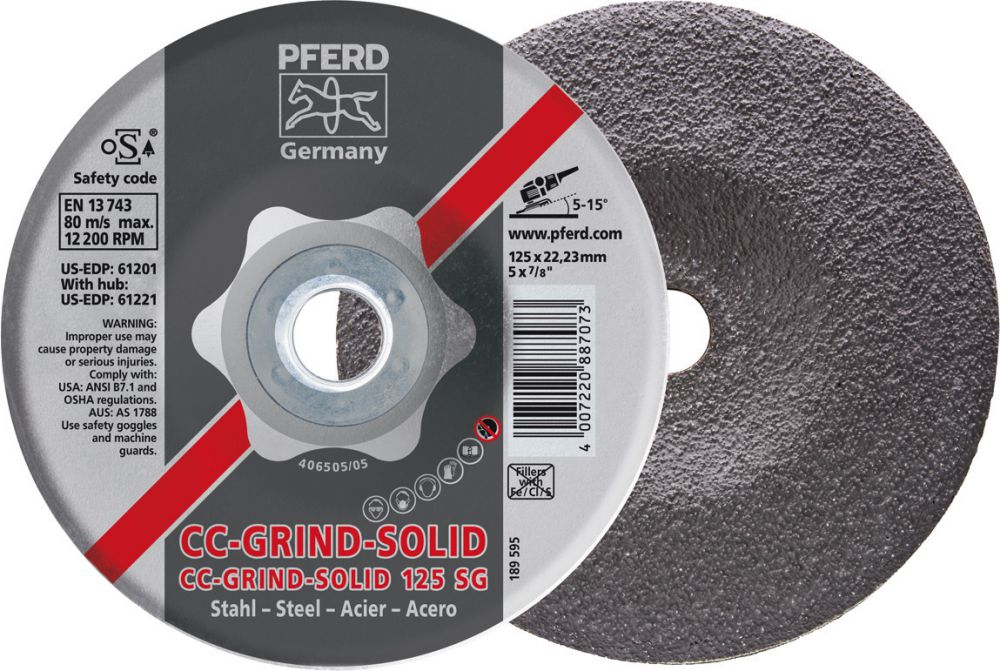 Produktbild Pferd Schleifscheibe CC-Grind-Solid125mm Steel