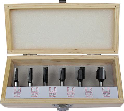 Produktbild FORTIS Nutfräser-Satz HW S8 6-tlg. im Holzk.