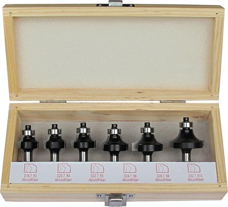 Produktbild FORTIS Abrundfräser-Satz HW S8 6-tlg. im Holzk.