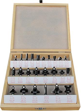 Produktbild FORTIS Fräser-Satz HW 24tlg. S8 im Holzkasten