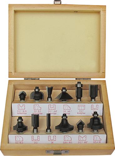 Produktbild FORTIS Fräser-Satz HW 12tlg. S8 im Holzkasten