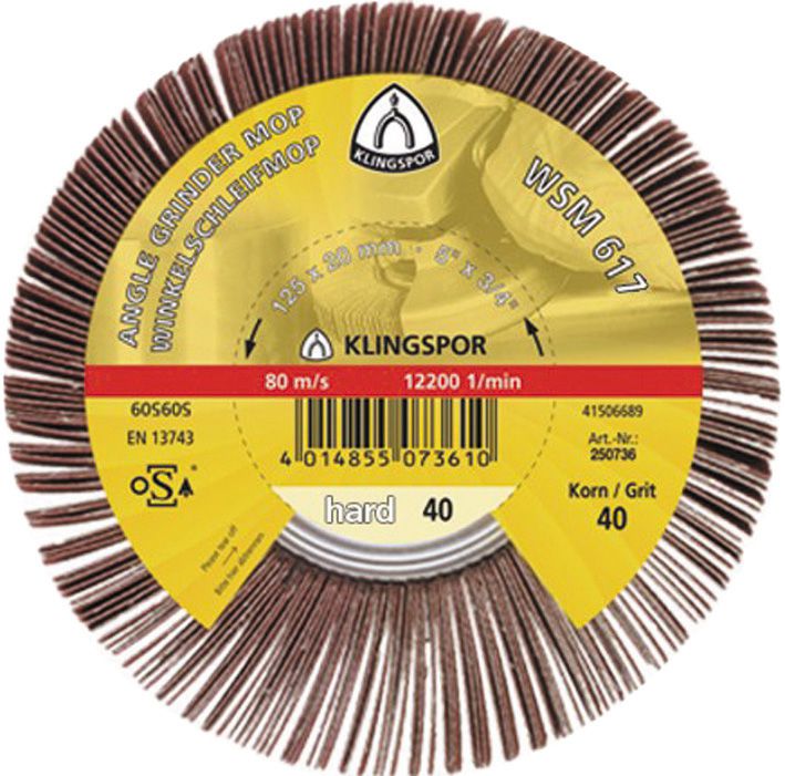 Produktbild Klingspor Winkelschleifmop WSM 617 125x20mm K 40