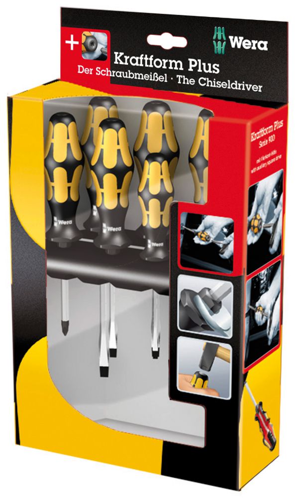 Produktbild Wera Schraubmeißel Satz 6tlg.Schl./PH m.4kt.