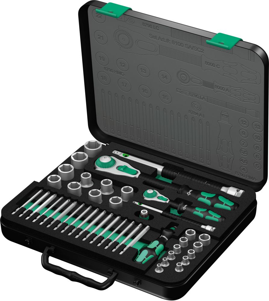 Produktbild Wera Steckschlüssel Garnitur 1/4"+1/2"43tlg. ZYKLOP speed bild 1