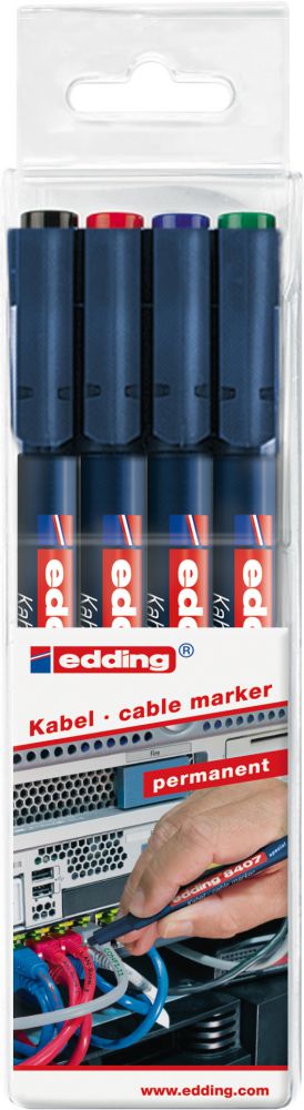 Produktbild Edding Kabelmarker Nr. 8407 Set 4 Stück