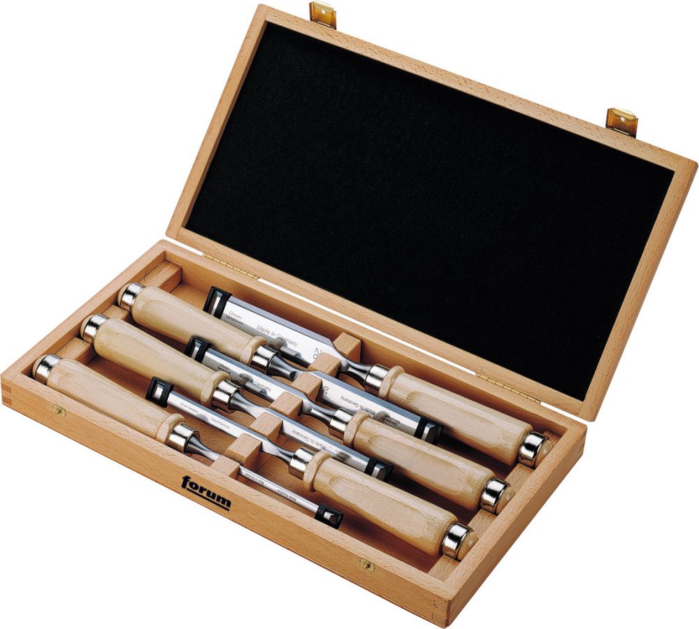 Produktbild FORUM Stechbeitel-Satz Holzheft6tlg.im Holzkasten