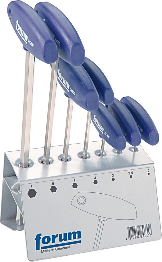 Produktbild FORUM Stiftschlüssel-Satz 6kt. 7-tlg. T-Griff