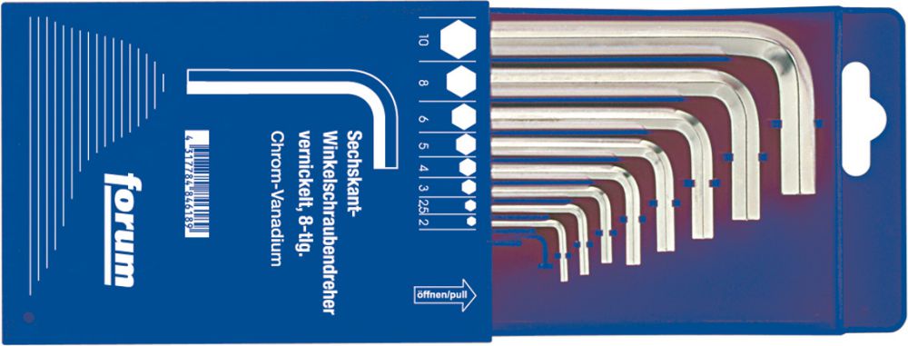 Produktbild FORUM Winkelschraubendreher-Satz DIN911 2,0-10mm