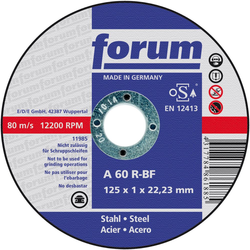 Produktbild Pferd Trennscheibe für Stahl 115x1,0mm gera. FORUM