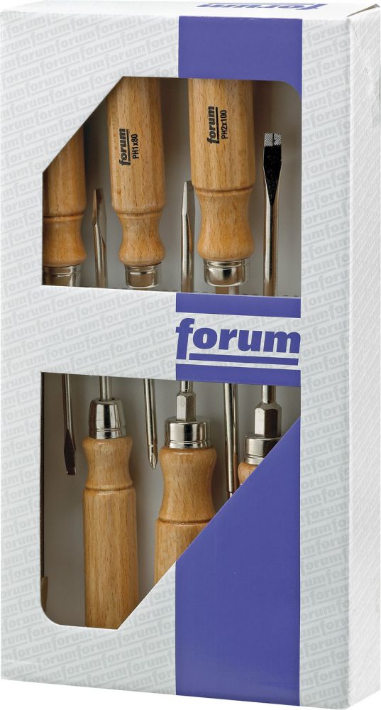 Produktbild FORUM Schraubendreher-Satz Holz6tlg. PH1-3 PZ1-3 bild 1
