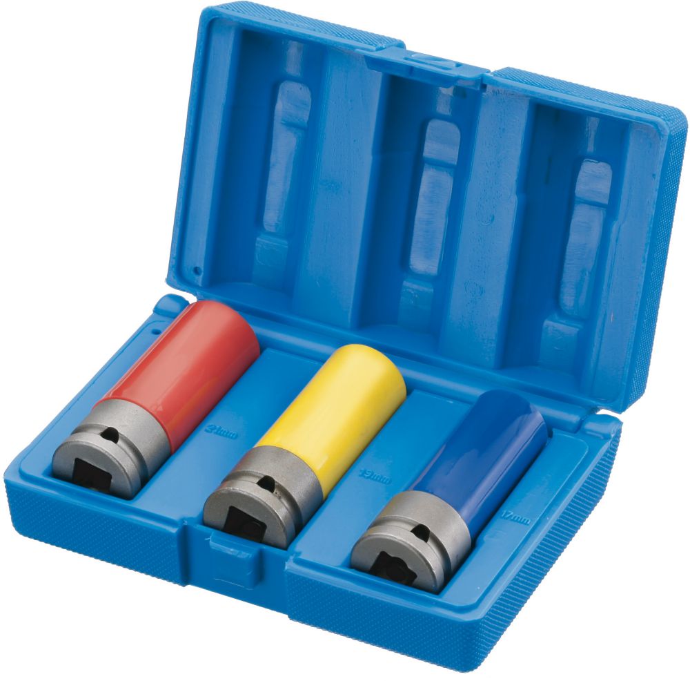 Produktbild ASW Kraft-Steckschlüssel-Einsatz1/2" 3tlg. m.Kst.-Hülle