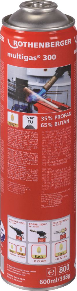 Produktbild Rothenberger Gaskartusche 600ml Multigas 300