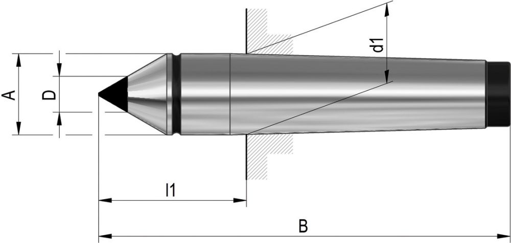 Produktbild Röhm Körnerspitze fest MK 2 HM-Spitze
