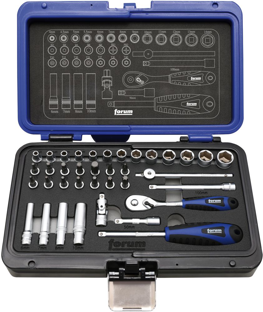 Produktbild FORUM Steckschlüssel Grt. 1/4" 37tlg.