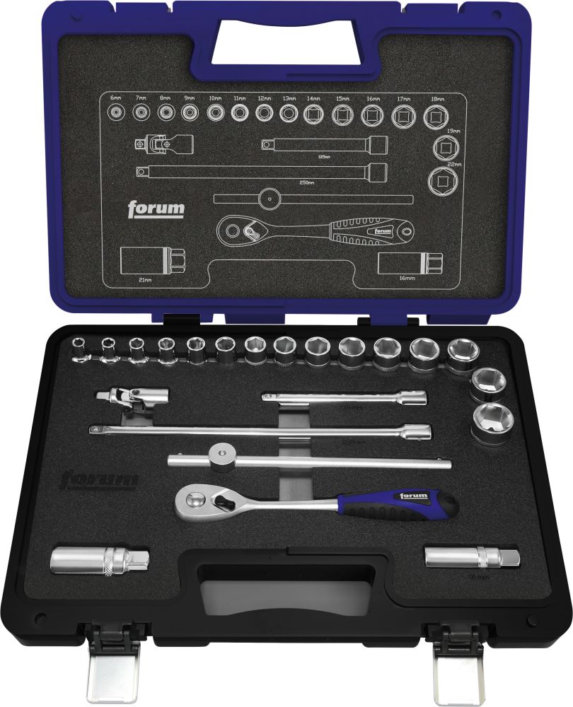 Produktbild FORUM Steckschlüsselgarnitur 3/8" 22tlg.