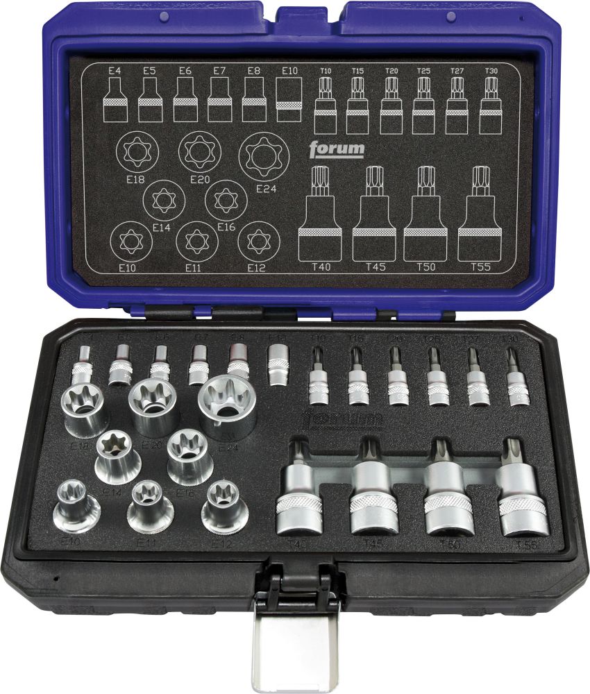 Produktbild FORUM Einsatzgarnitur 1/4+1/2" 24tlg. Torx