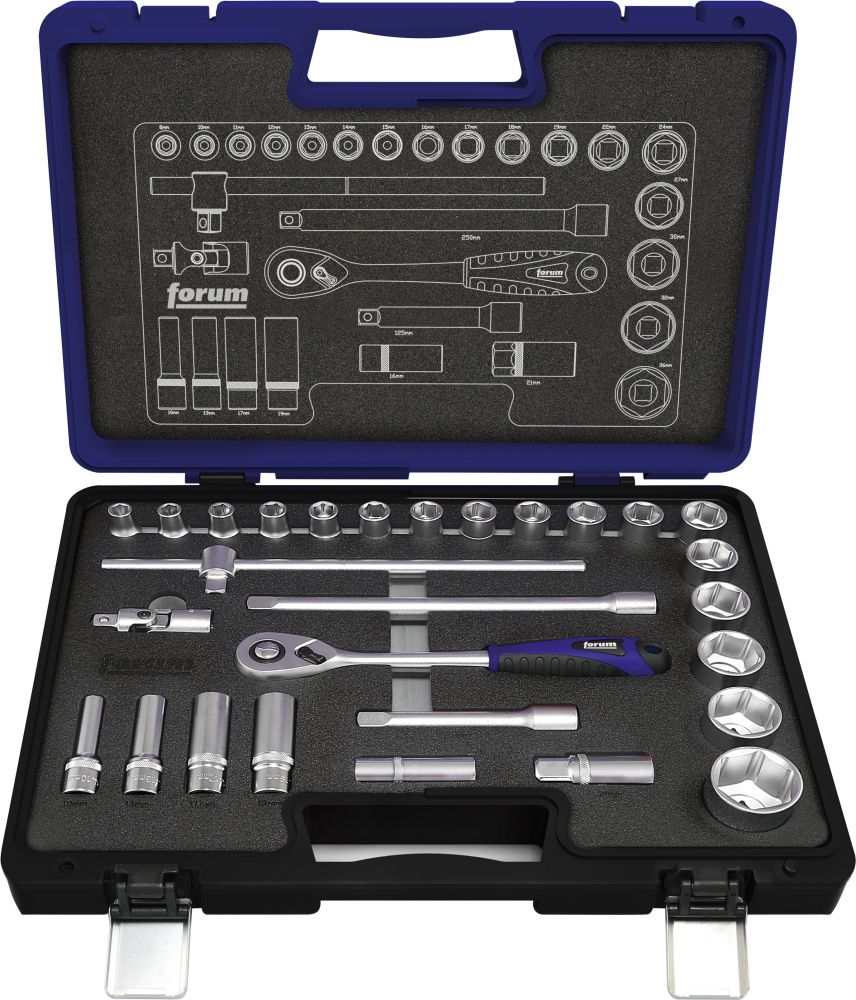 Produktbild FORUM Steckschlüssel Garnitur 1/2" 28tlg.