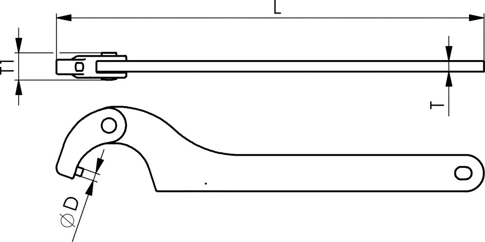 Produktbild AMF Gelenk-Hakenschlüssel 60- 90mm m.Zapf. 5mm bild 2