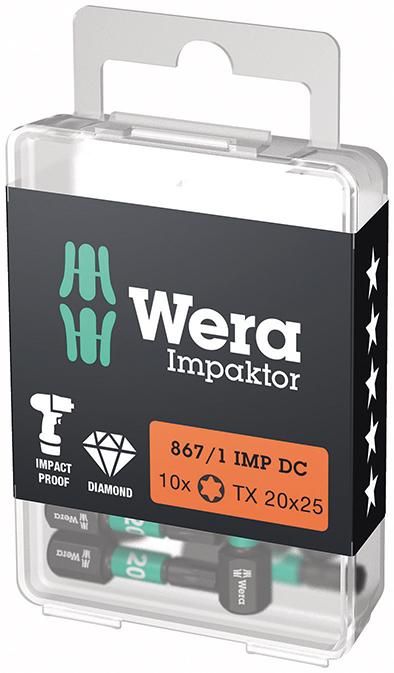 Produktbild Wera Bit Impaktor Torx T20 Länge 25 mm DIN 3126 C6,3 10er Pack