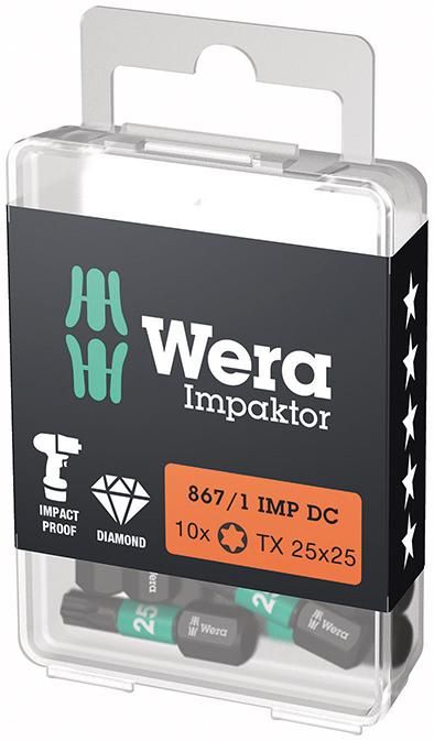 Produktbild Wera Bit Impaktor Torx T25 Länge 25 mm DIN 3126 C6,3 10er Pack