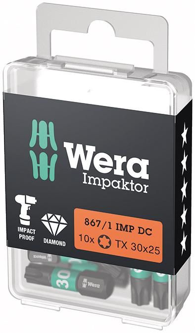 Produktbild Wera Bit Impaktor Torx T30 Länge 25 mm DIN 3126 C6,3 10er Pack