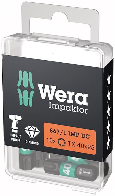 Produktbild Wera Bit Impaktor Torx T40 Länge 25 mm DIN 3126 C6,3 10er Pack