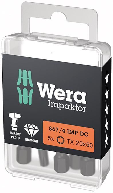 Produktbild Wera Bit Impaktor Torx T20 Länge 50 mm DIN 3126 C6,3 5er Pack