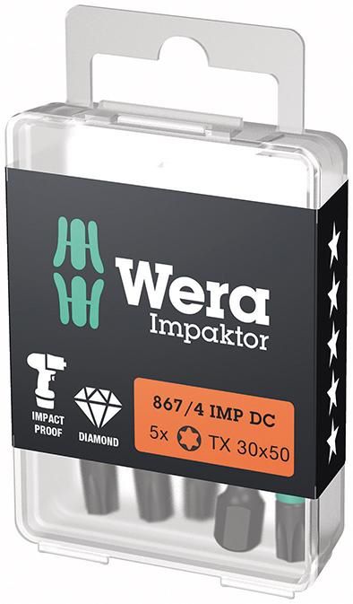 Produktbild Wera Bit Impaktor Torx T30 Länge 50 mm DIN 3126 C6,3 5er Pack