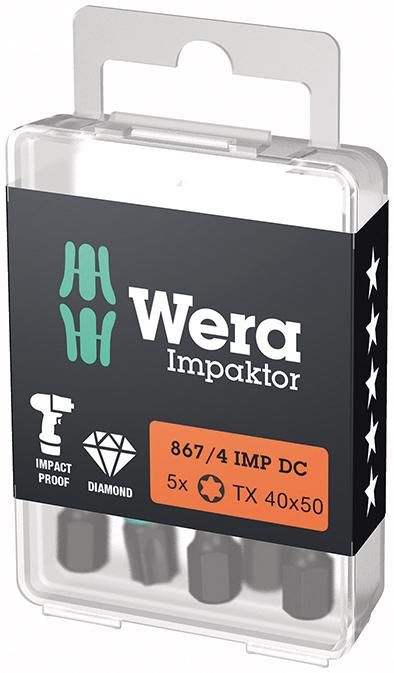 Produktbild Wera Bit Impaktor Torx T40 Länge 50 mm DIN 3126 C6,3 5er Pack