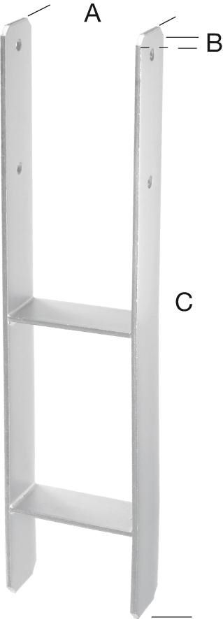 Produktbild H-Pfostenträger 600x60x141 mm Materialstärke 5,6 mm