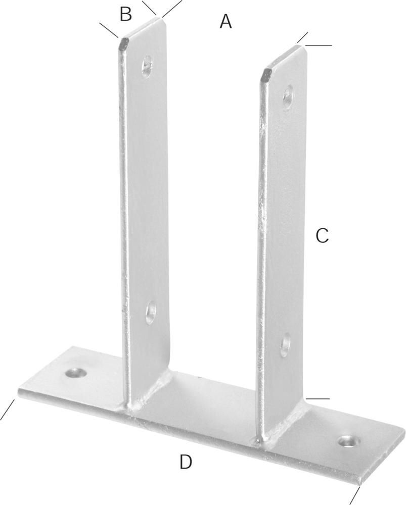 Produktbild HB-Pfostenträger 121x50x200 mm zum Aufdübeln Feuerverzinkt