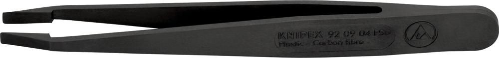 Produktbild Knipex Kunststoffpinzette ESD schwarz 115 mm gerade trapezförmig