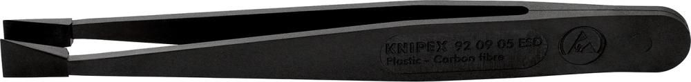 Produktbild Knipex Kunststoffpinzette ESD schwarz 115 mm gerade trapezförmig