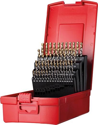 Produktbild Dormer Spiralbohrer Set 1,0 - 6,0 mm A002 118G Typ N 4xD 51 teilig Tin Tip A095202