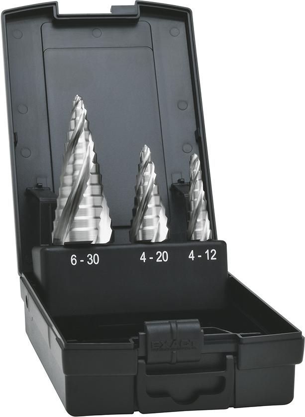 Produktbild Exact Stufenbohrer HSS Set 4-fach Spiralnute 4-30 mm