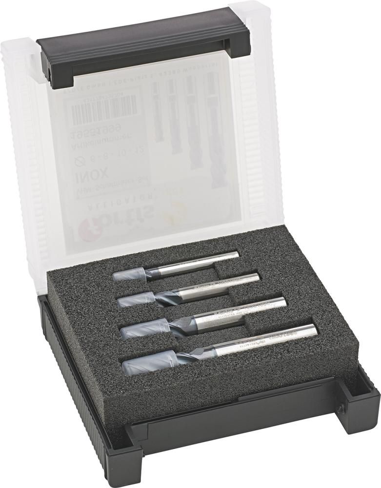 Produktbild Fortis Schaftfräser Satz 4 teilig 6-12 mm VHM HPC INOX D6527 LHB Carapace