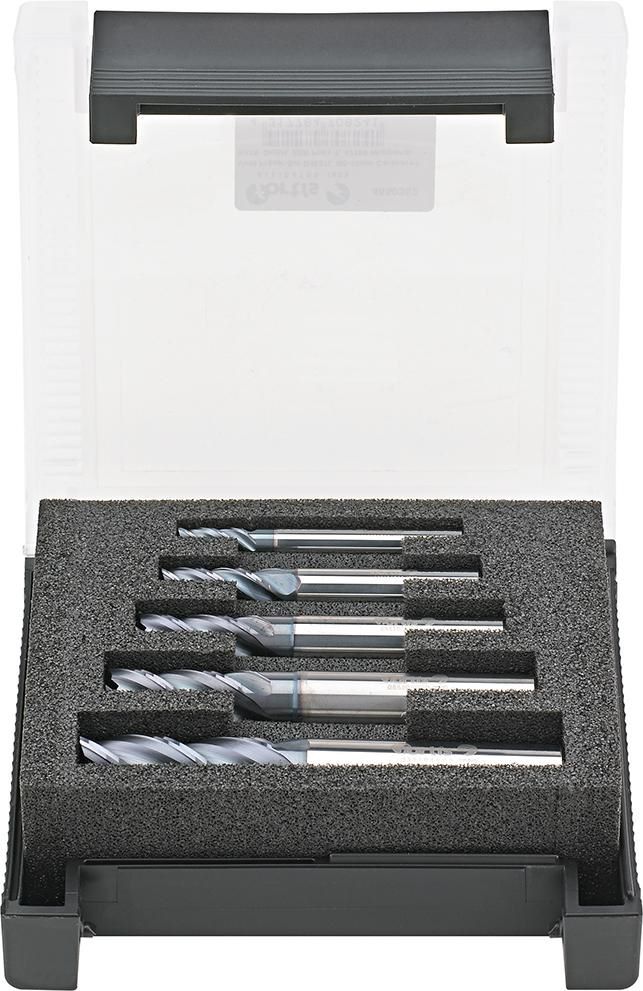 Produktbild Fortis Schaftfräser Satz 5 teilig 6-16 mm VHM HPC INOX D6527 LHB Carapace