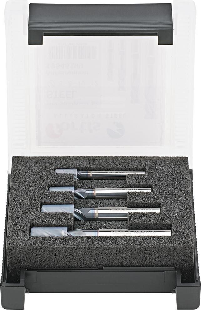 Produktbild Fortis Schaftfräser Satz 4 teilig 6-12 mm VHM HPC INOX D6527 LHB Carapace