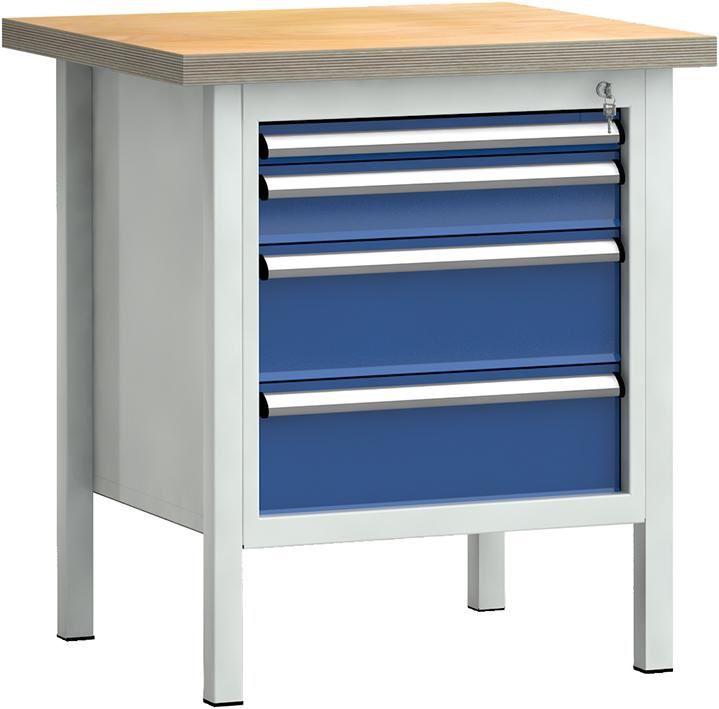 Produktbild KLW Metallwerkbank 750 x 700 x 840 mm Multiplexplatte 40 mm