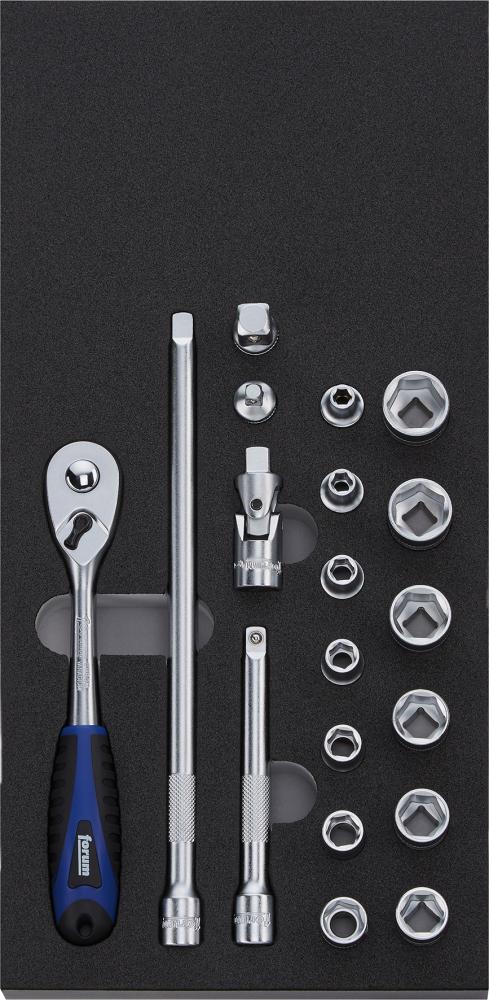 Produktbild FORUM Modul 2017 1/3 Umschaltknarre 3/8" 19 Teile