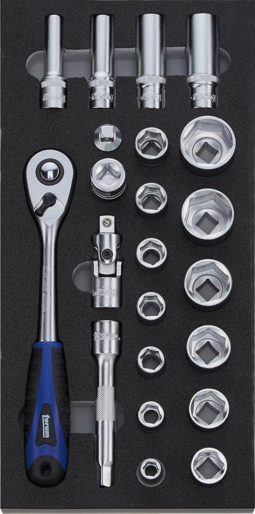 Produktbild FORUM Werkzeugmodul 2017 1/3 Umschaltknarre 1/2" 23 Teile
