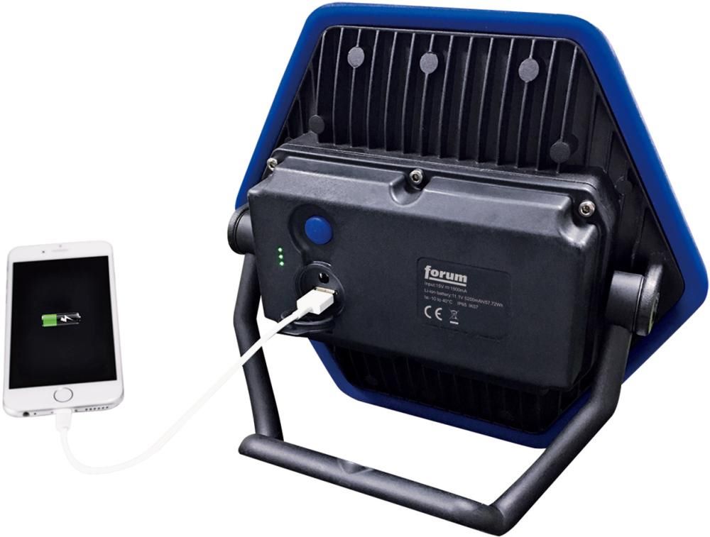 Produktbild FORUM Akku Arbeitsleuchte LED 50 Watt 1100-4300 Lumen mit Powerbank bild 5