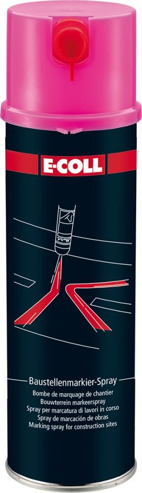 Produktbild E-Coll Baustellenmarkierspray pink Spraydose mit 500 ml