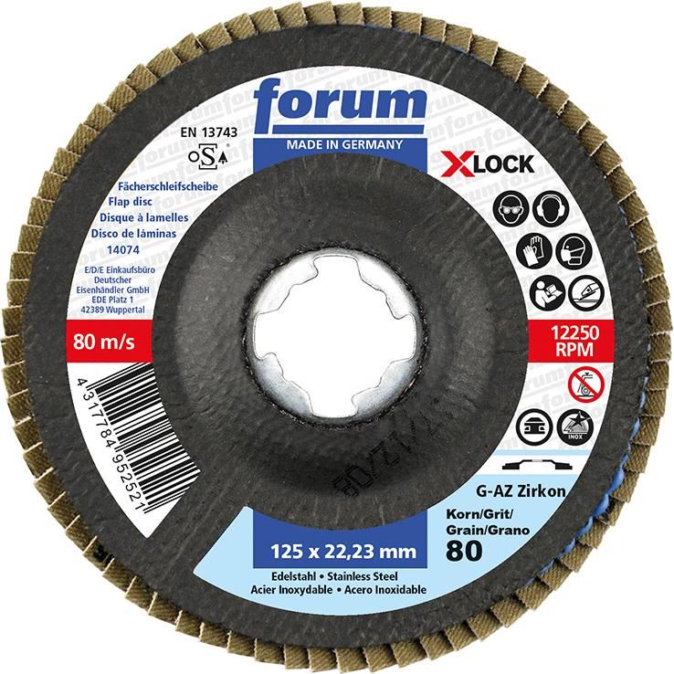 Produktbild Forum Fächerschleifscher X-LOCK 125 mm Korn 80 gerade