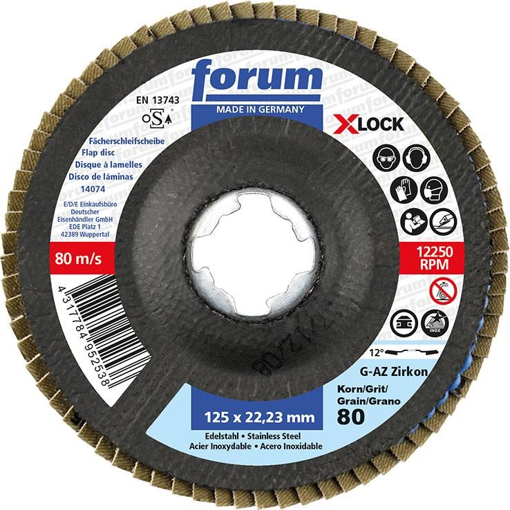 Produktbild Forum Fächerschleifscher X-LOCK 125 mm Korn 80 gewölbt